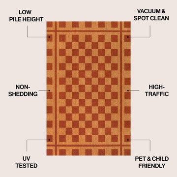 Harper Classic Farmhouse Checkerboard Coir Area Rug